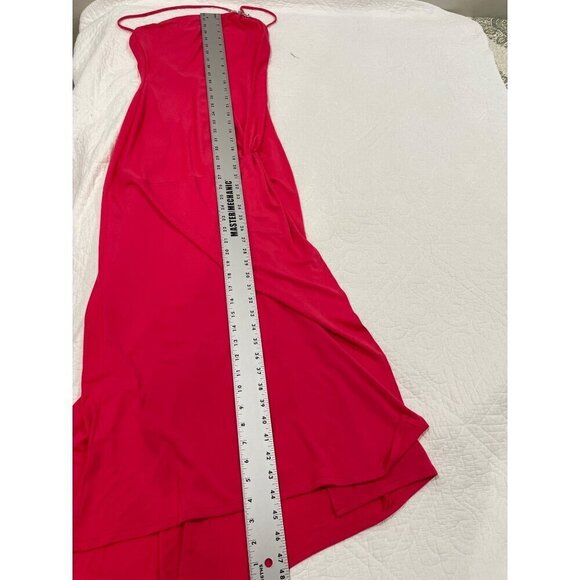 Nicole Bakti Womens Maxi gala maxi Dress halted back gems size small bright pink - Picture 11 of 11